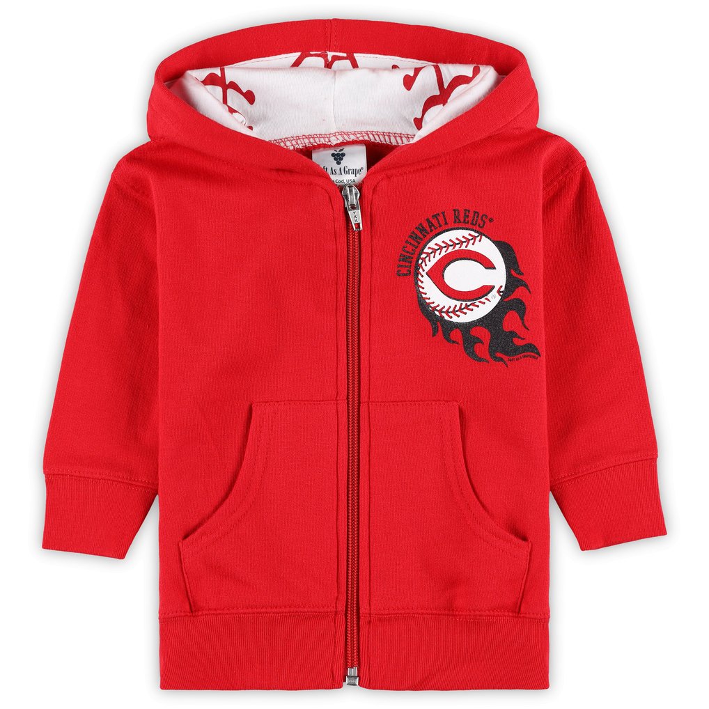 Cincinnati Reds Soft as a Grape Infant Baseball Full-Zip Hoodie - Red