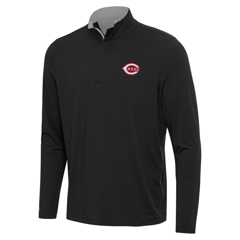 Cincinnati Reds Antigua Content Quarter-Zip Top - Black