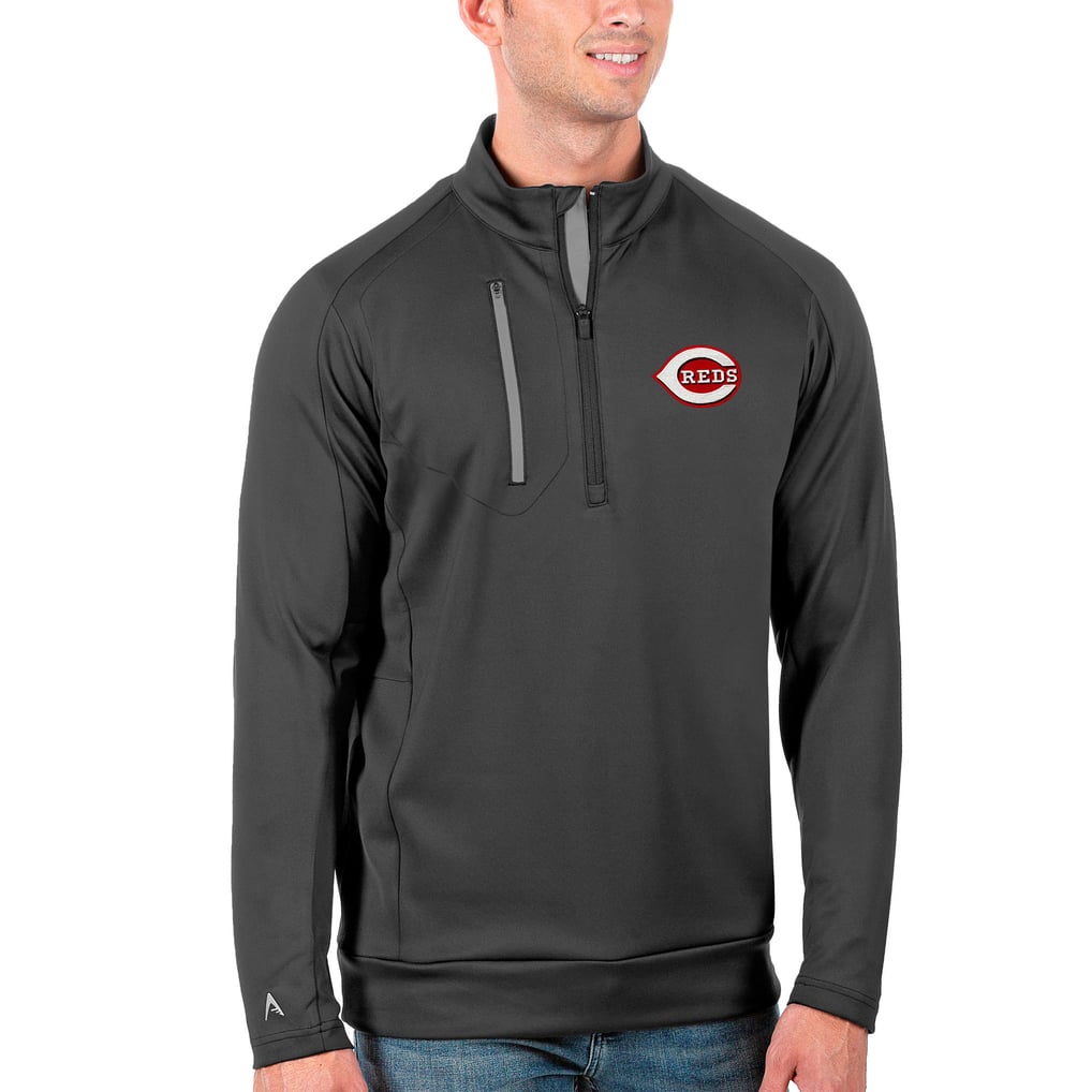 Cincinnati Reds Antigua Generation Quarter-Zip Pullover Jacket - Gray