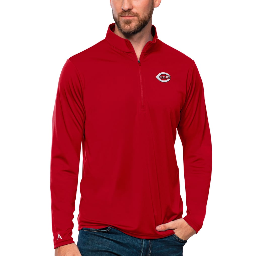 Cincinnati Reds Antigua Tribute Quarter-Zip Pullover Top - Red