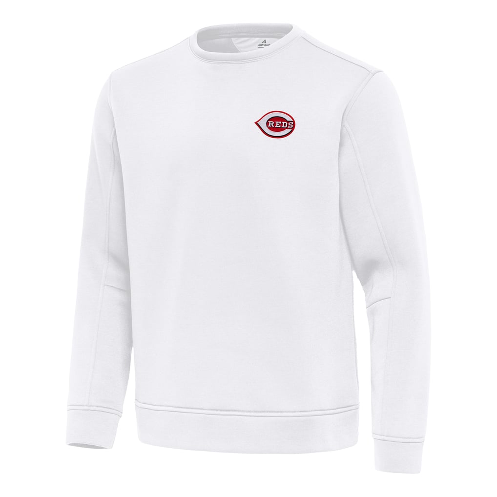 Cincinnati Reds Antigua Relevant Lightweight Pullover Sweatshirt - White