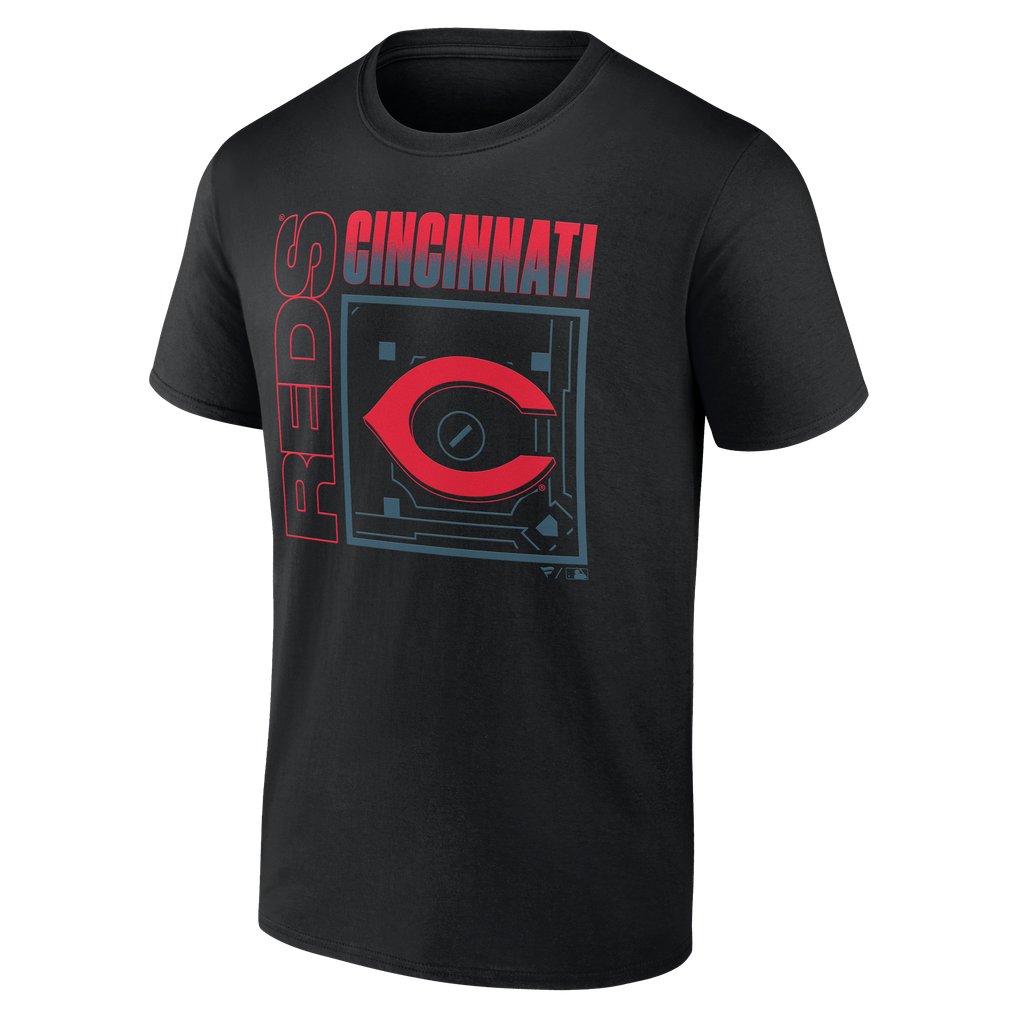 Cincinnati Reds  Home Field Pop Personalized Name & Number T-Shirt - Black