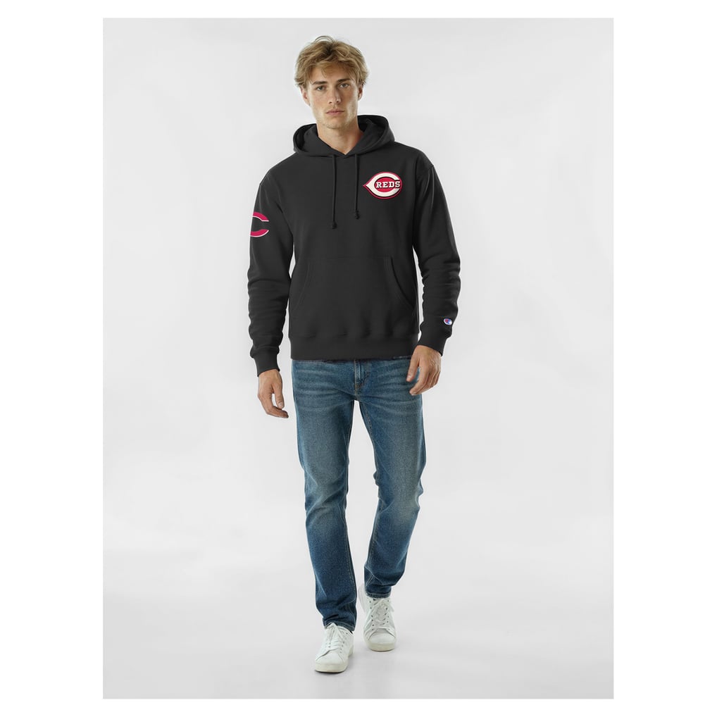  Cincinnati Reds Champion Reverse Weave Chenille Hoodie - Black