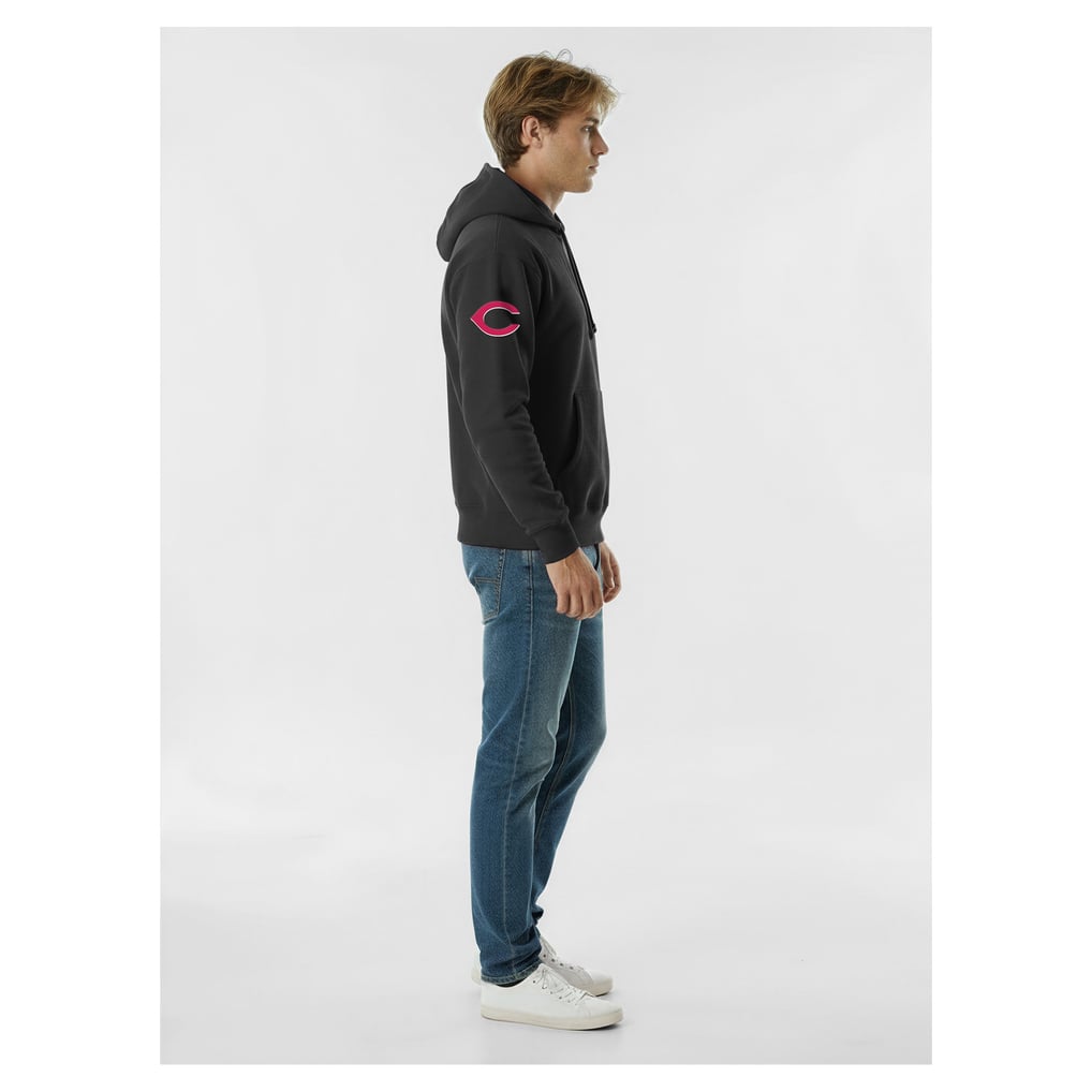  Cincinnati Reds Champion Reverse Weave Chenille Hoodie - Black