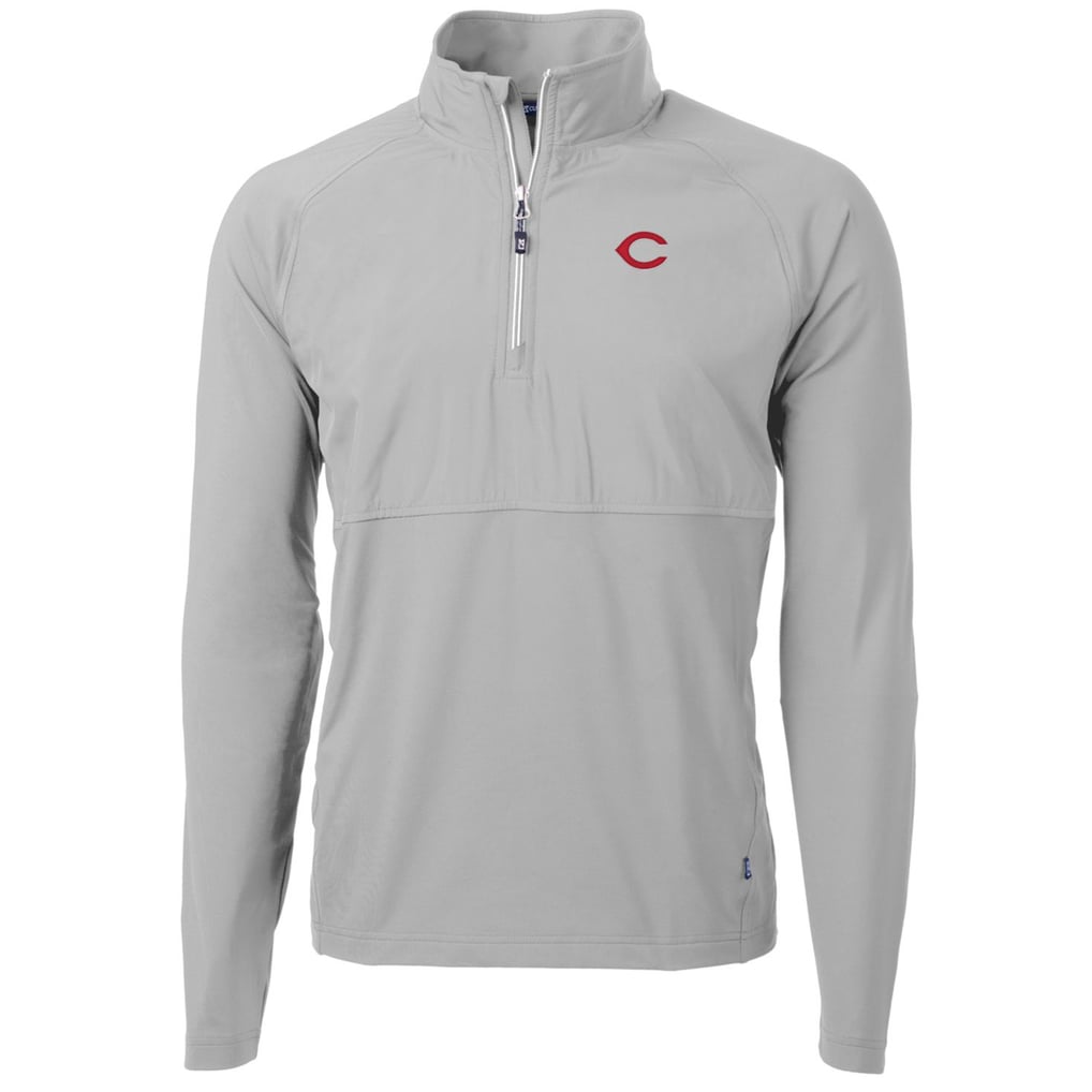 Cincinnati Reds Cutter & Buck Adapt Eco Knit Hybrid Recycled Quarter-Zip Pullover Jacket - Gray