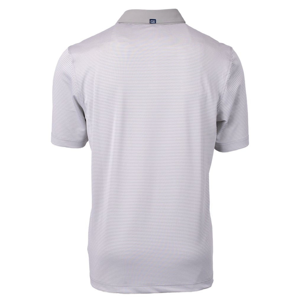 Cincinnati Reds Cutter & Buck Virtue Eco Pique Micro Stripe Recycled Polo - Gray/White