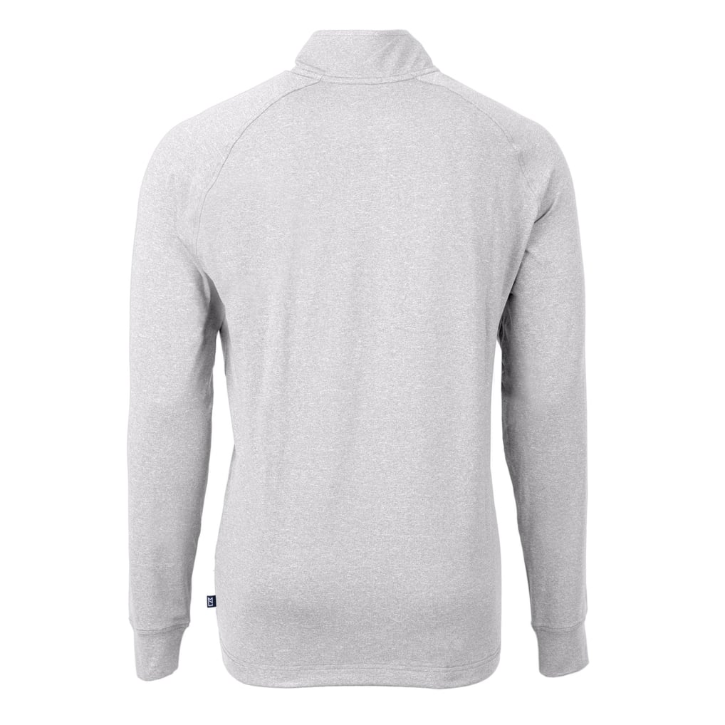 Cincinnati Reds Cutter & Buck Adapt Eco Knit Stretch Recycled Quarter-Zip Pullover Top - Heather Gray