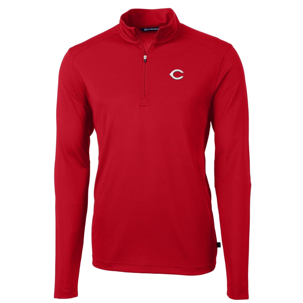  Cincinnati Reds Cutter & Buck Virtue Eco Pique Recycled Quarter-Zip Pullover Top - Red