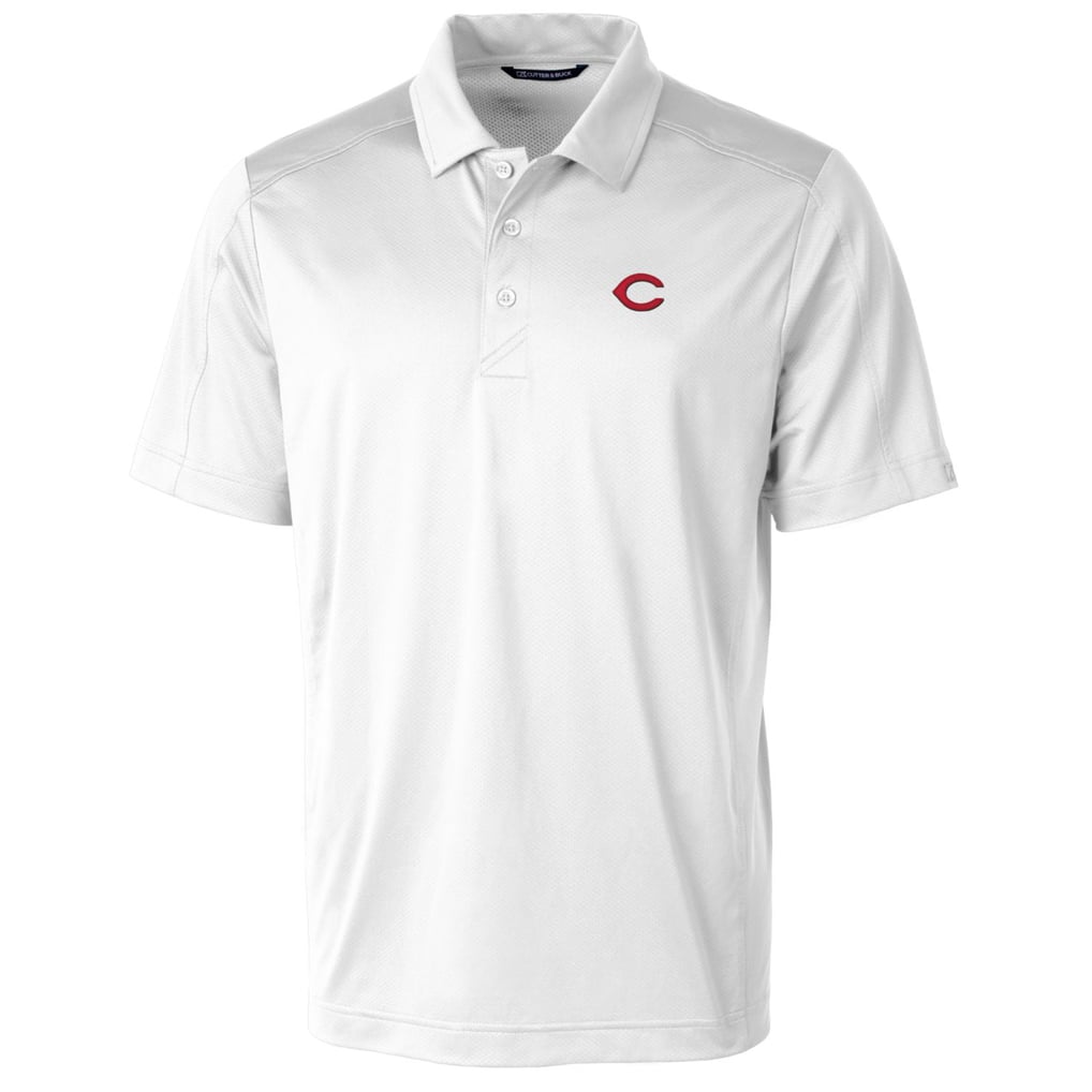 Cincinnati Reds Cutter & Buck Prospect Textured Stretch Polo - White