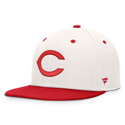  Cincinnati Reds Fanatics Heritage Ballpark Snapback Hat - Cream/Red