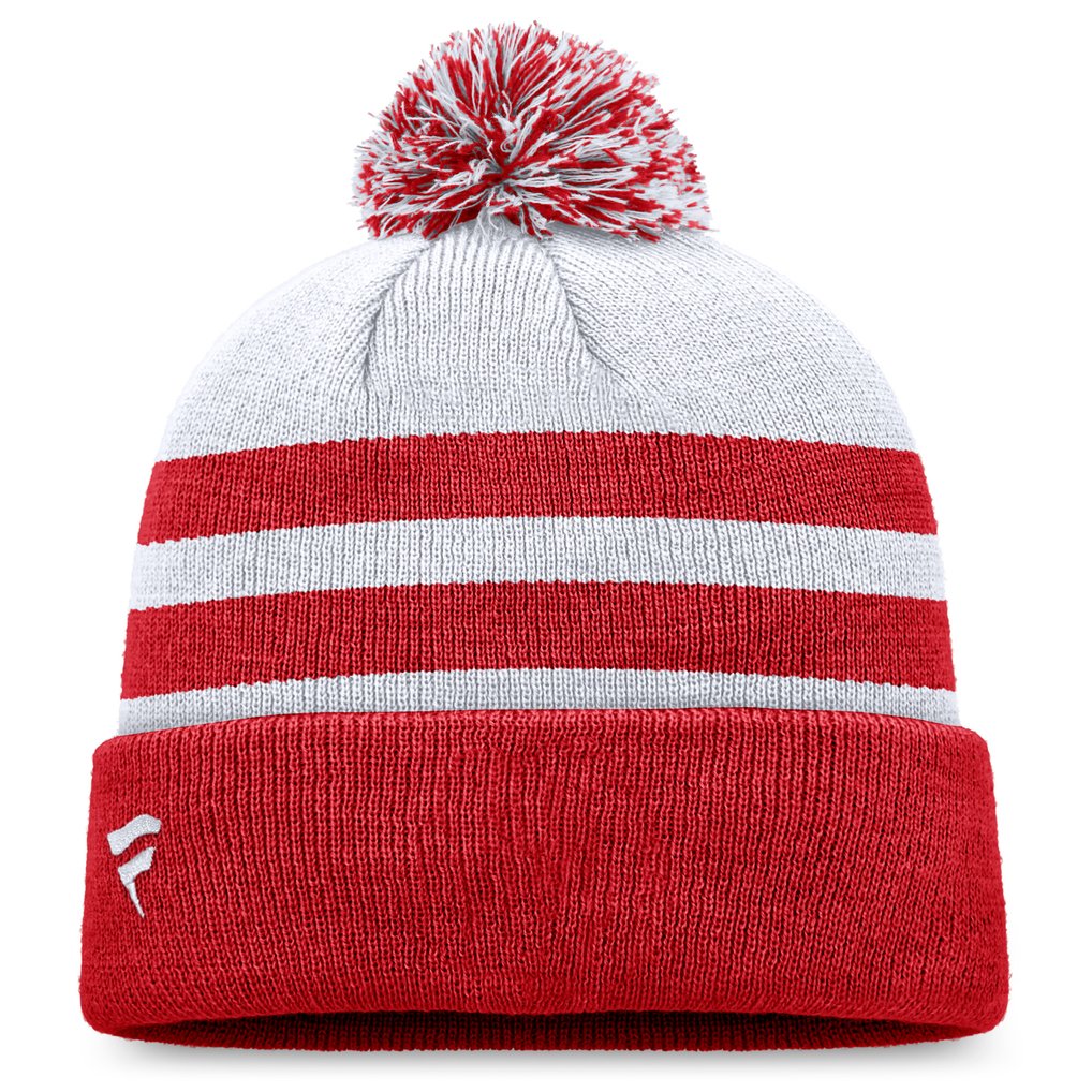 Cincinnati Reds Fanatics Cuffed Knit Hat with Pom - Gray