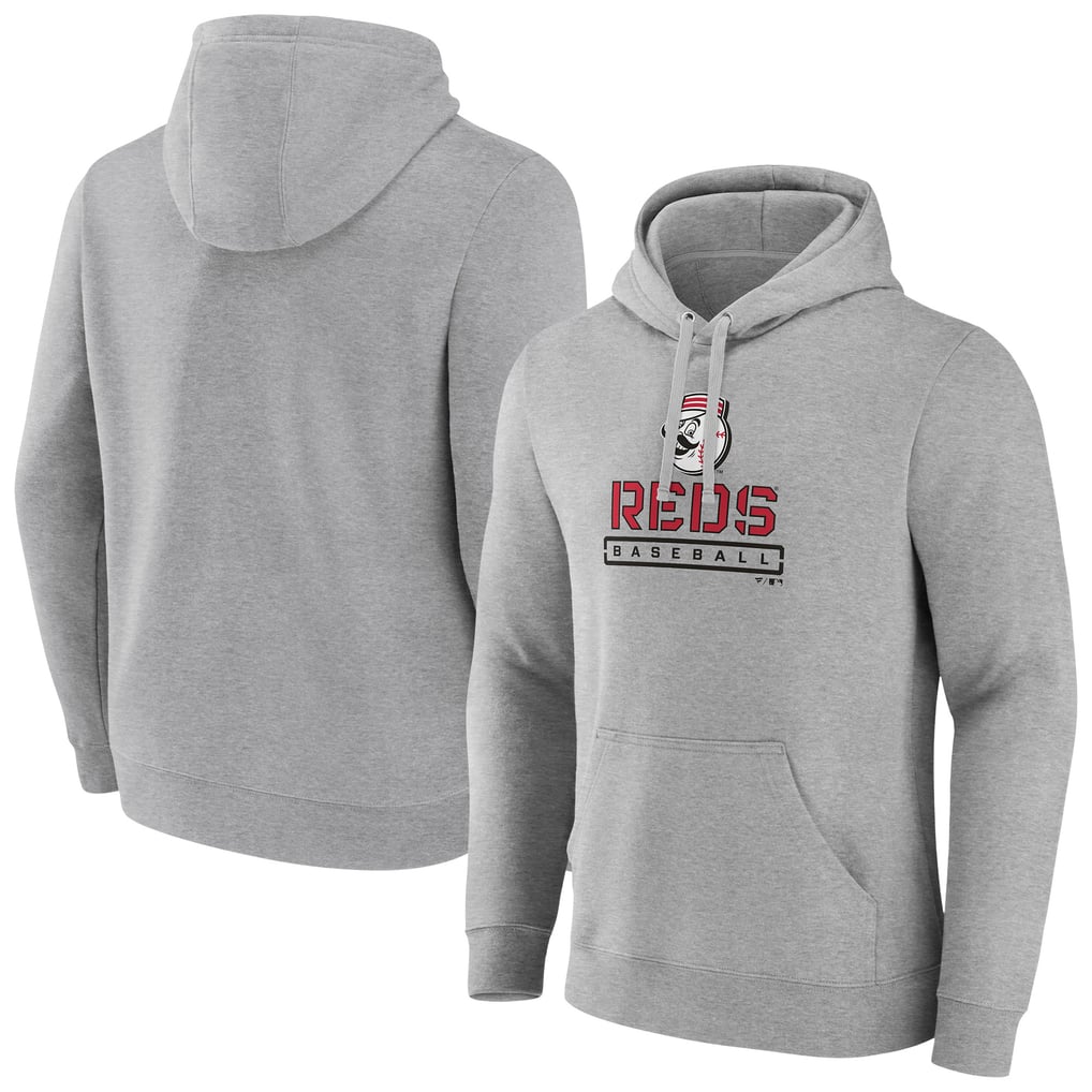 Cincinnati Reds Evanston Stencil Pullover Hoodie - Gray