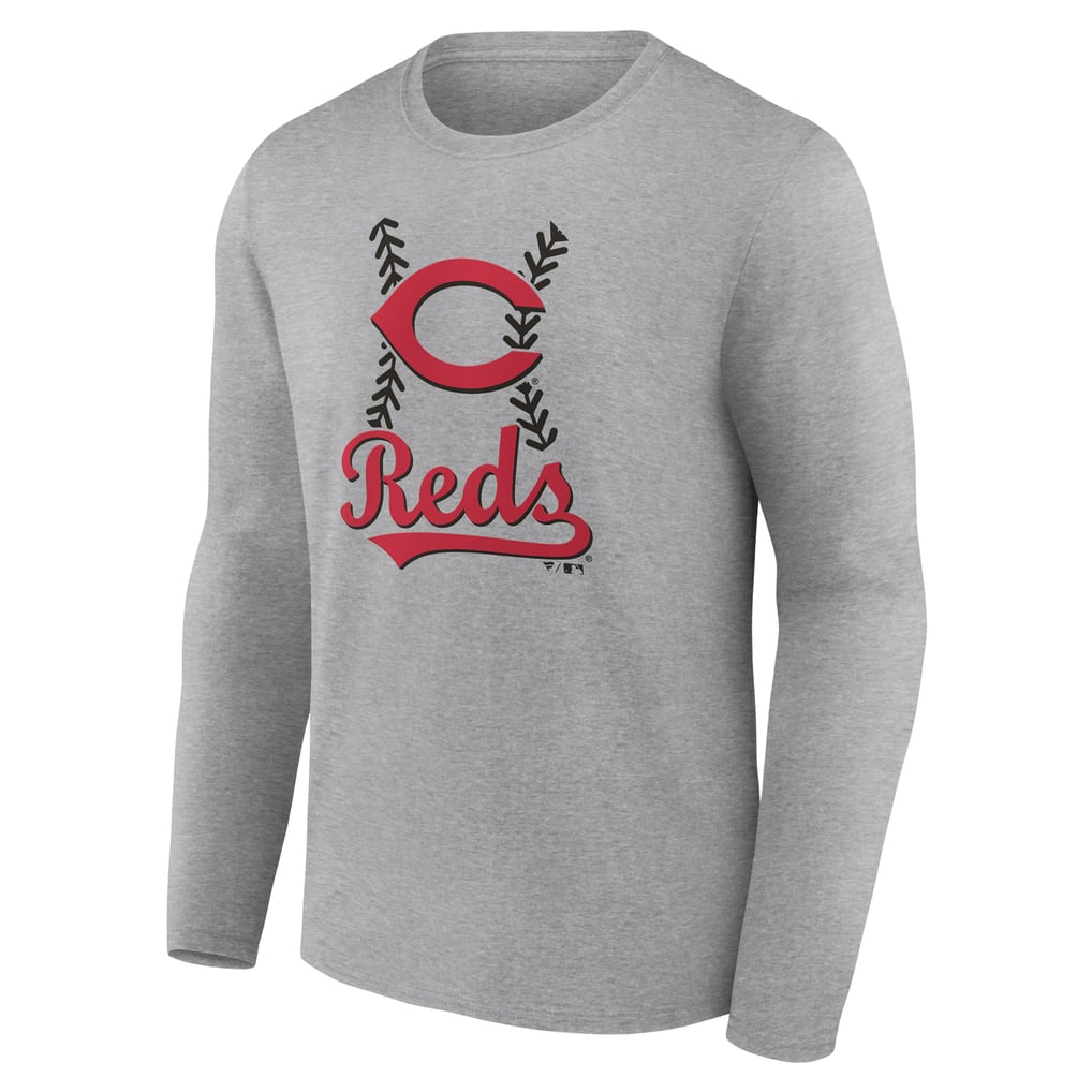 Cincinnati Reds Fastball Long Sleeve T-Shirt - Gray