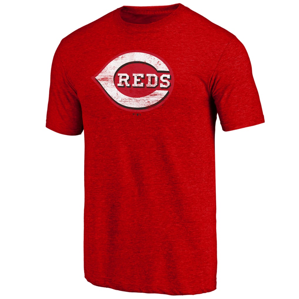 Cincinnati Reds Official Logo Tri-Blend T-Shirt - Heather Red