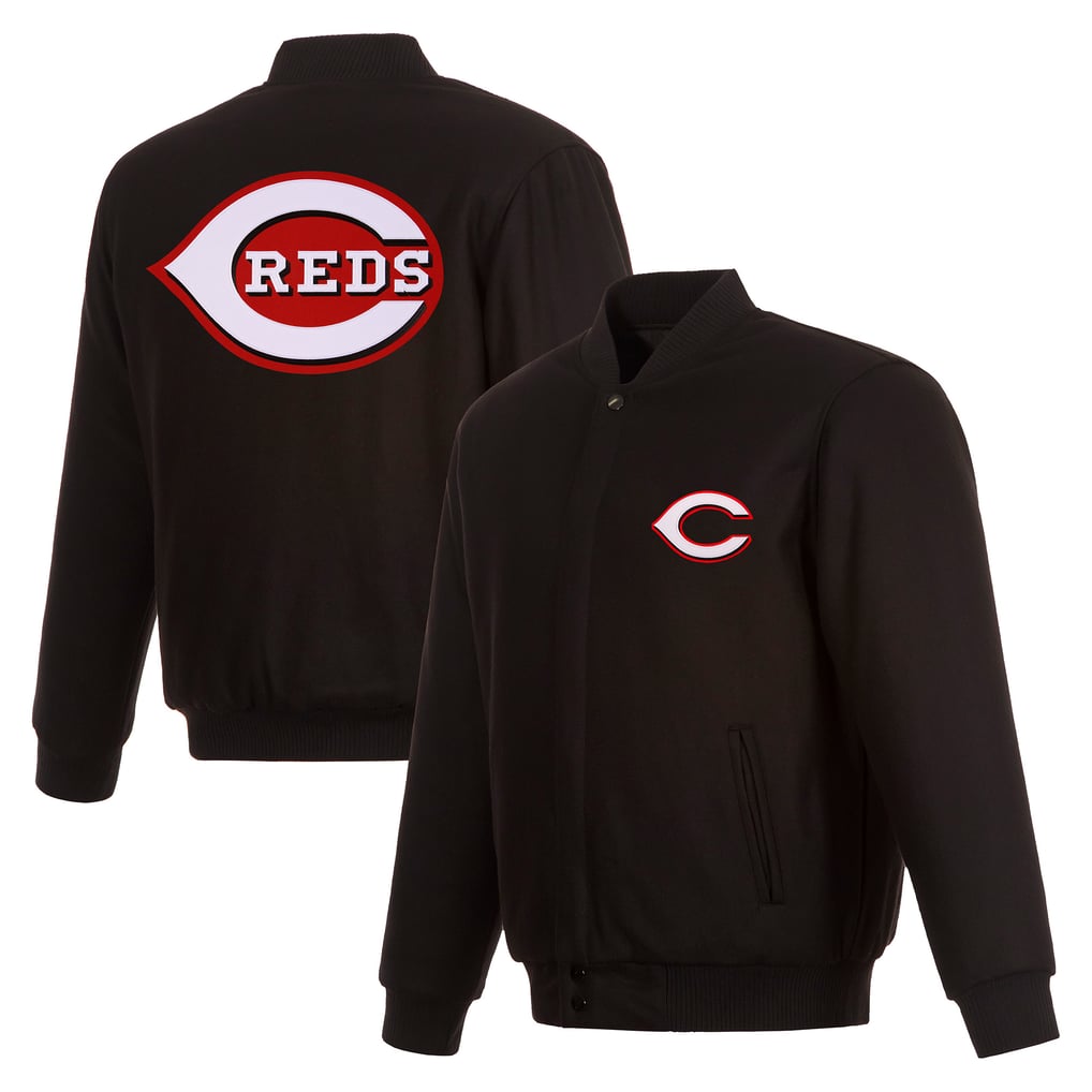  Cincinnati Reds JH Design Full-Snap Reversible Wool Jacket - Black