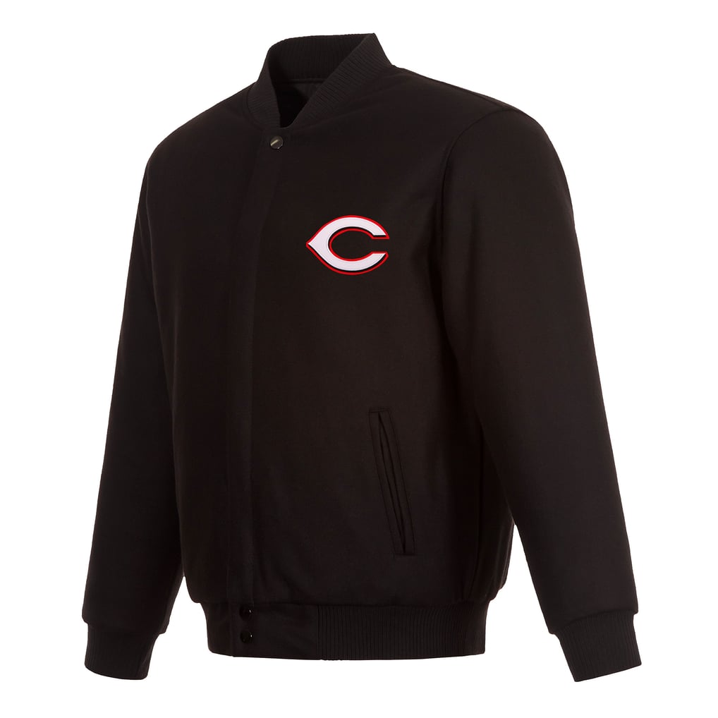  Cincinnati Reds JH Design Full-Snap Reversible Wool Jacket - Black