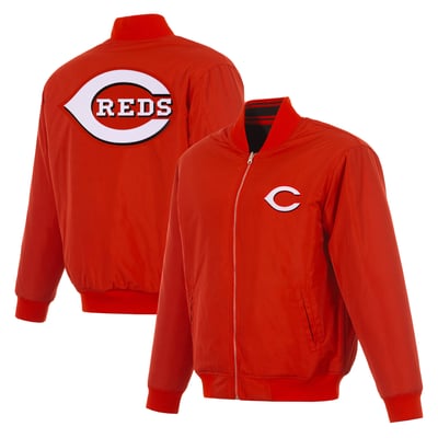  Cincinnati Reds JH Design Full-Zip Reversible Flight Jacket - Red