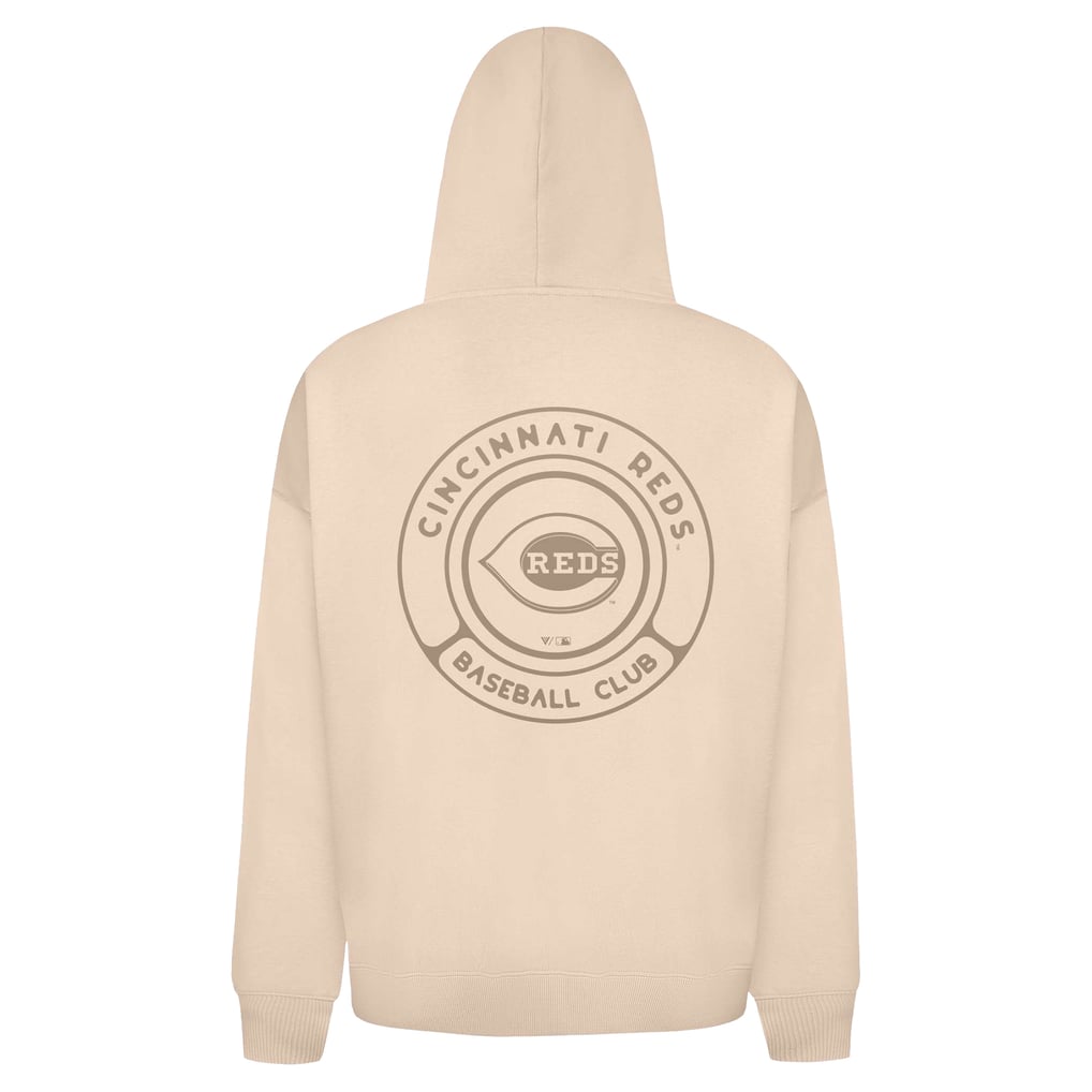 Cincinnati Reds Levelwear Uphill Oversized Full-Zip Hoodie - Khaki