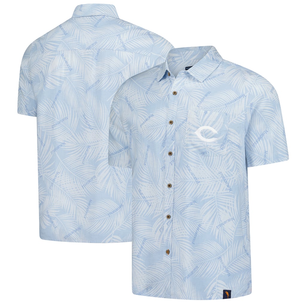 Cincinnati Reds Margaritaville Linen Party Button-Up Shirt - Blue
