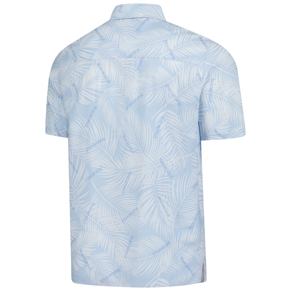 Cincinnati Reds Margaritaville Linen Party Button-Up Shirt - Blue