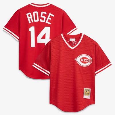 Pete Rose Cincinnati Reds Mitchell & Ness Authentic Batting Practice Jersey - Red