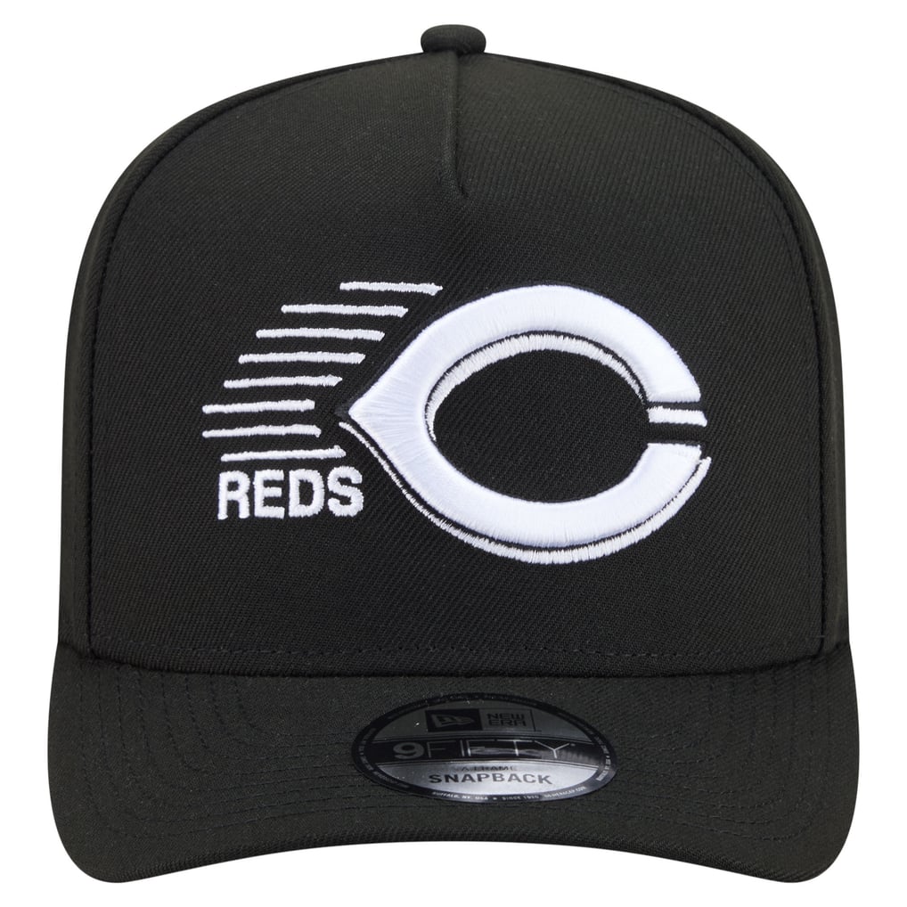  Cincinnati Reds New Era Motion A-Frame 9FIFTY Snapback Hat - Black
