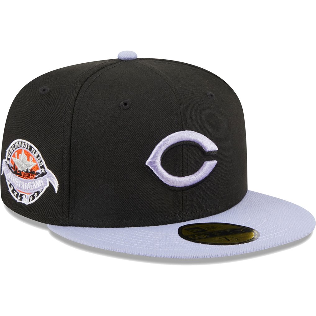  Cincinnati Reds New Era Side Patch 59FIFTY Fitted Hat - Black