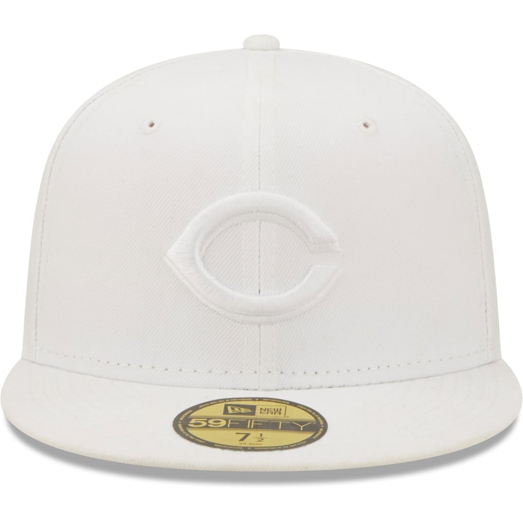 Cincinnati Reds New Era White on White 59FIFTY Fitted Hat