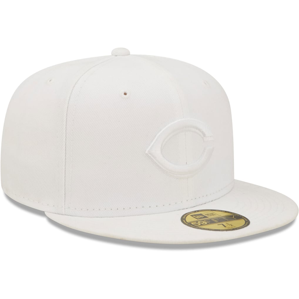 Cincinnati Reds New Era White on White 59FIFTY Fitted Hat