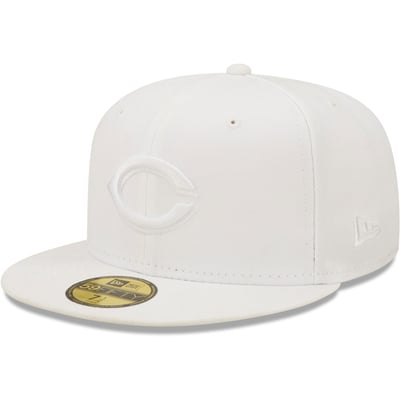 Cincinnati Reds New Era White on White 59FIFTY Fitted Hat