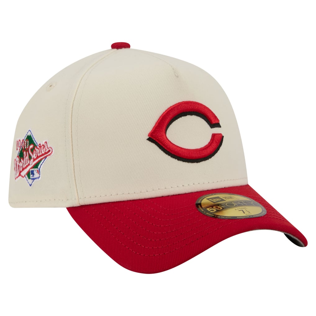  Cincinnati Reds New Era Chrome A-Frame 59FORTY Fitted Hat - Cream