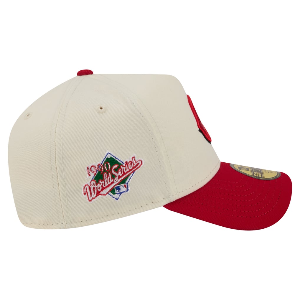 Cincinnati Reds New Era Chrome A-Frame 59FORTY Fitted Hat - Cream