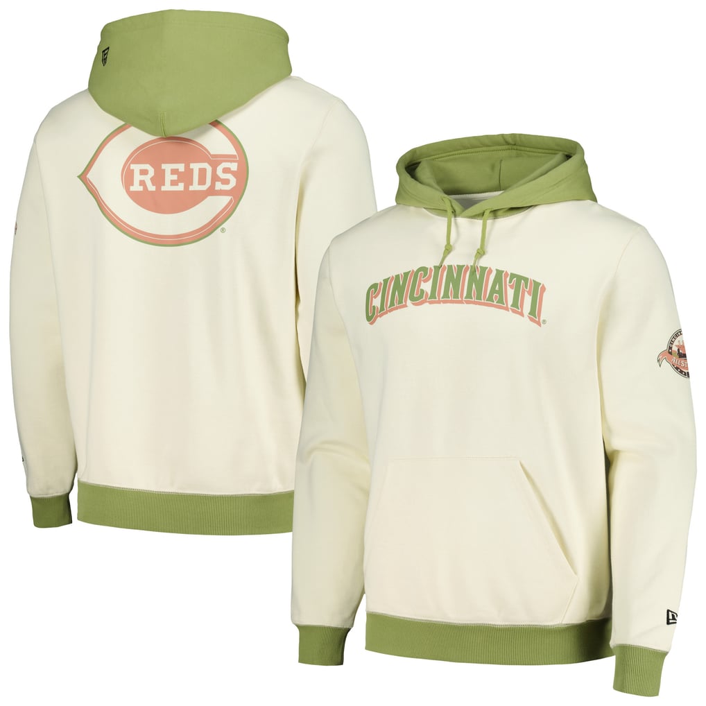 Cincinnati Reds New Era Color Pop Pullover Hoodie - Cream/Green