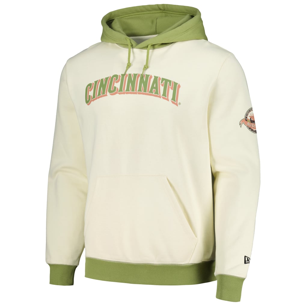 Cincinnati Reds New Era Color Pop Pullover Hoodie - Cream/Green