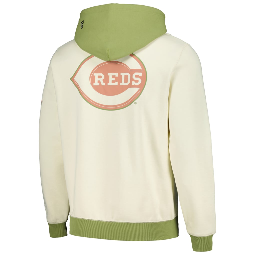 Cincinnati Reds New Era Color Pop Pullover Hoodie - Cream/Green