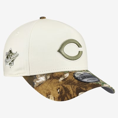 Cincinnati Reds New Era 9FORTY A-Frame Adjustable Hat - Cream/Realtree Camo