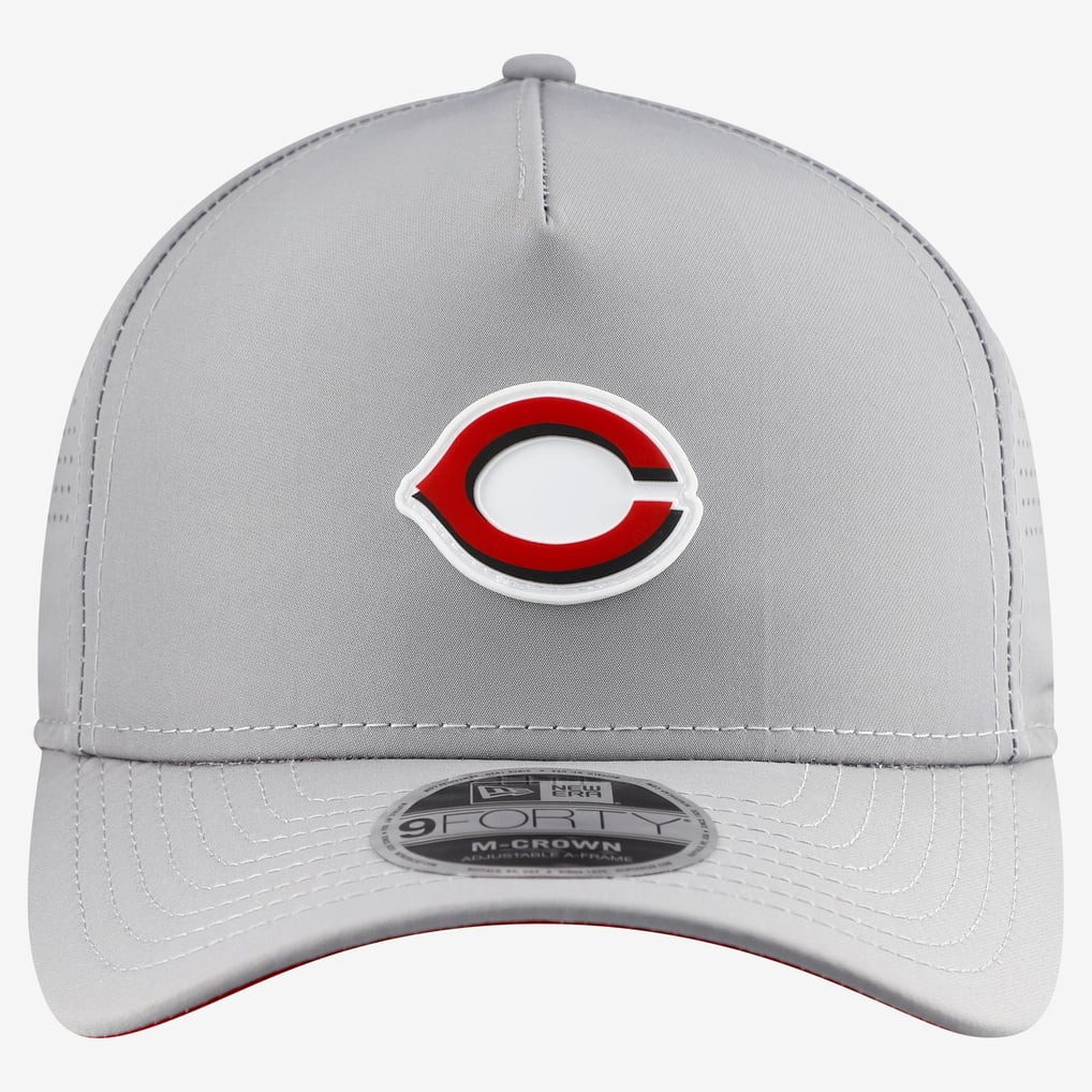  Cincinnati Reds New Era Micro Logo 9FORTY M-Crown A-Frame Adjustable Hat - Gray