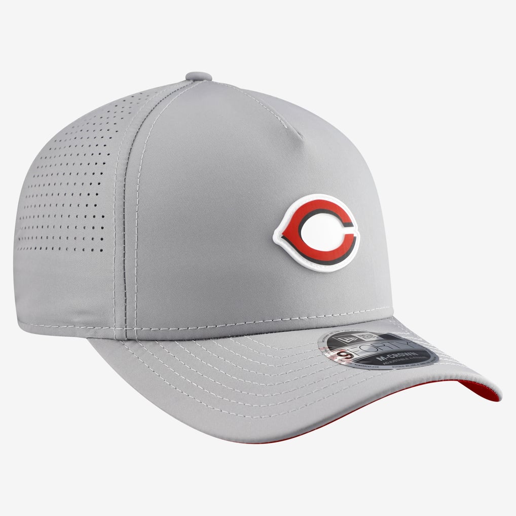  Cincinnati Reds New Era Micro Logo 9FORTY M-Crown A-Frame Adjustable Hat - Gray