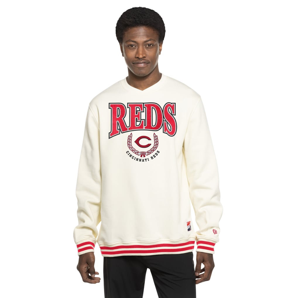 Cincinnati Reds New Era Throwback Sweatshirt - White