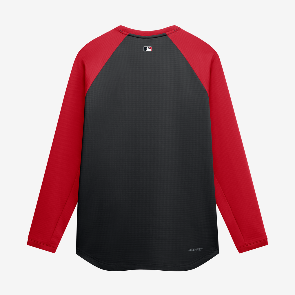 Cincinnati Reds Nike Authentic Collection Raglan Dri-FIT Sweatshirt - Black