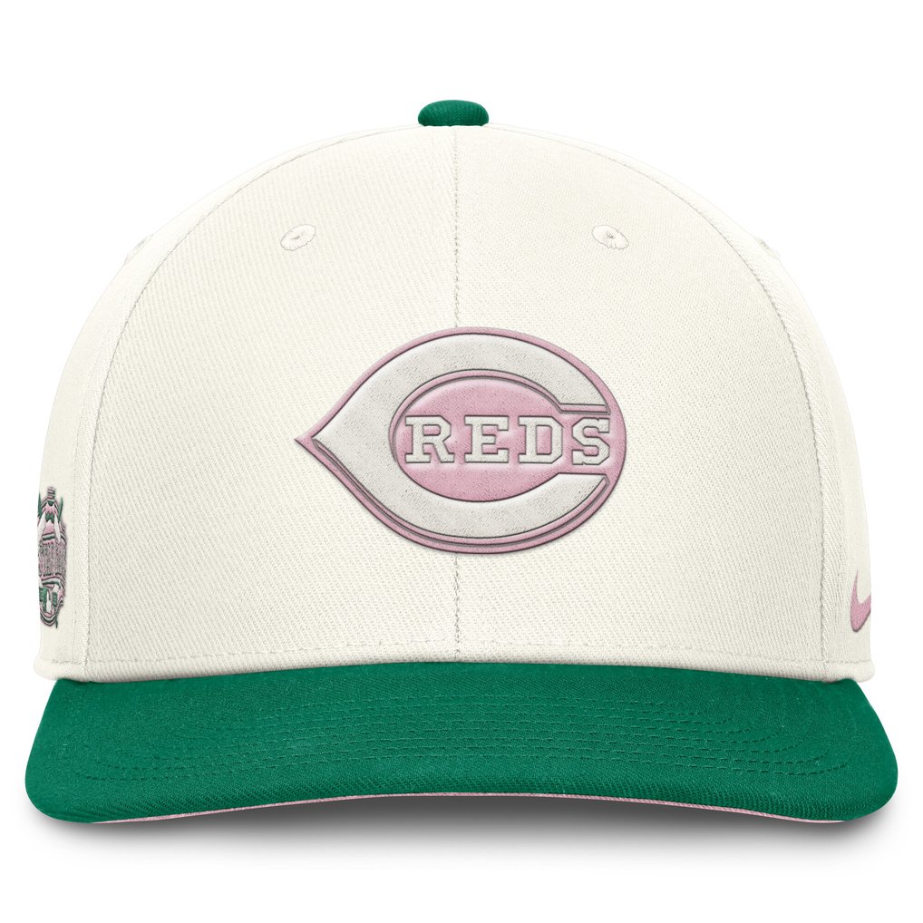  Cincinnati Reds Nike Sail Pro Performance Snapback Hat - Cream/Green