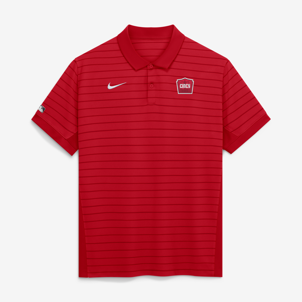 Cincinnati Reds Nike 2026 City Connect Authentic Collection Striped Victory Dri-FIT Polo - Red