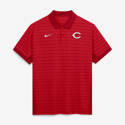 Cincinnati Reds Nike Authentic Collection Striped Victory Dri-FIT Polo - Red
