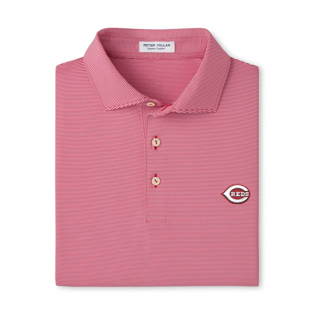 Cincinnati Reds Peter Millar Jubilee Stripe Polo - Red