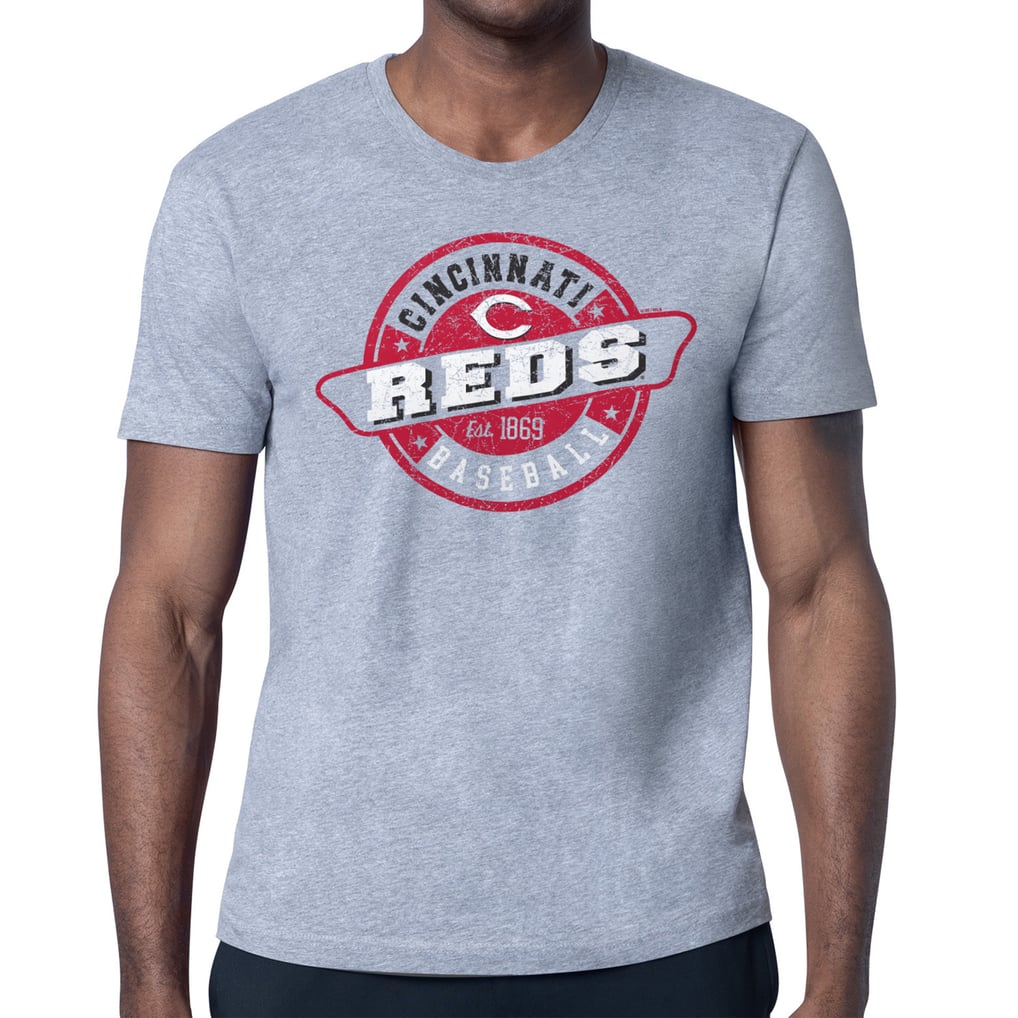 Cincinnati Reds Starter Route 66 Team Logo T-Shirt - Heather Gray