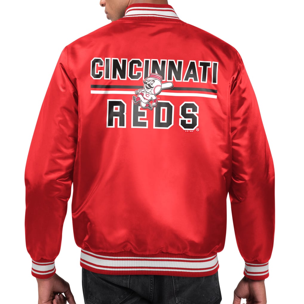  Cincinnati Reds Starter Printed Team Logo Satin Varsity Full-Snap Jacket - Red
