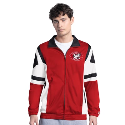 Cincinnati Reds Starter Contender Tricot Full-Zip Track Jacket - Red/Black