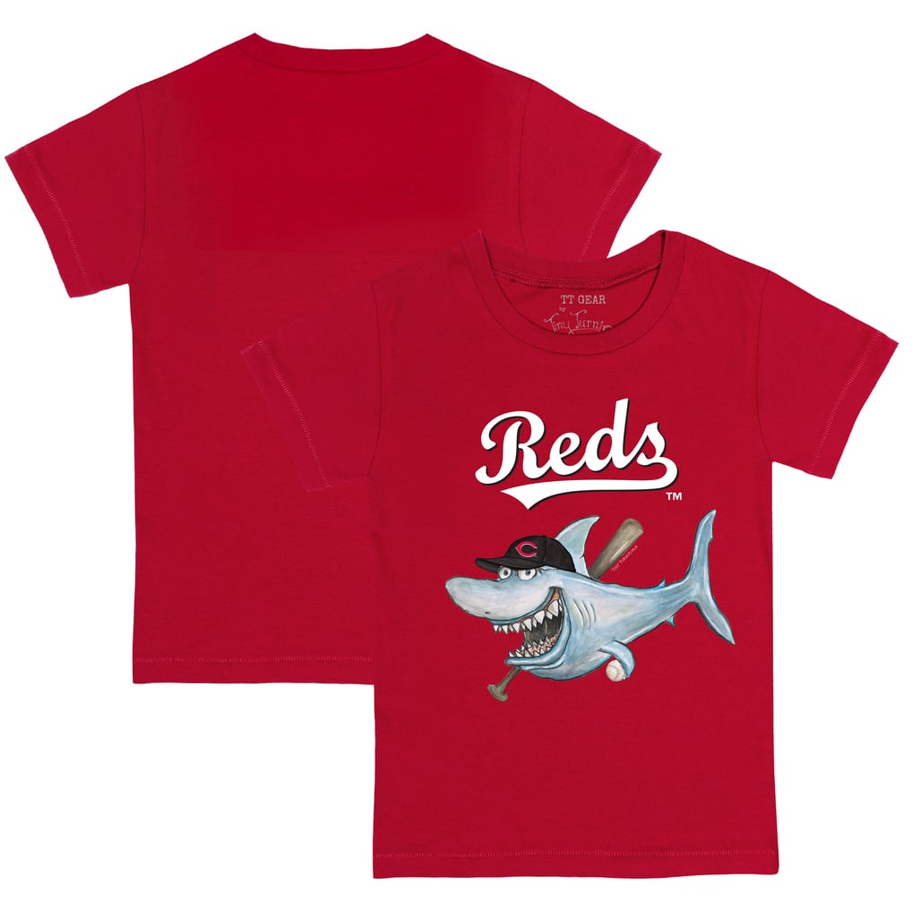 Cincinnati Reds Tiny Turnip Toddler Shark T-Shirt - Red