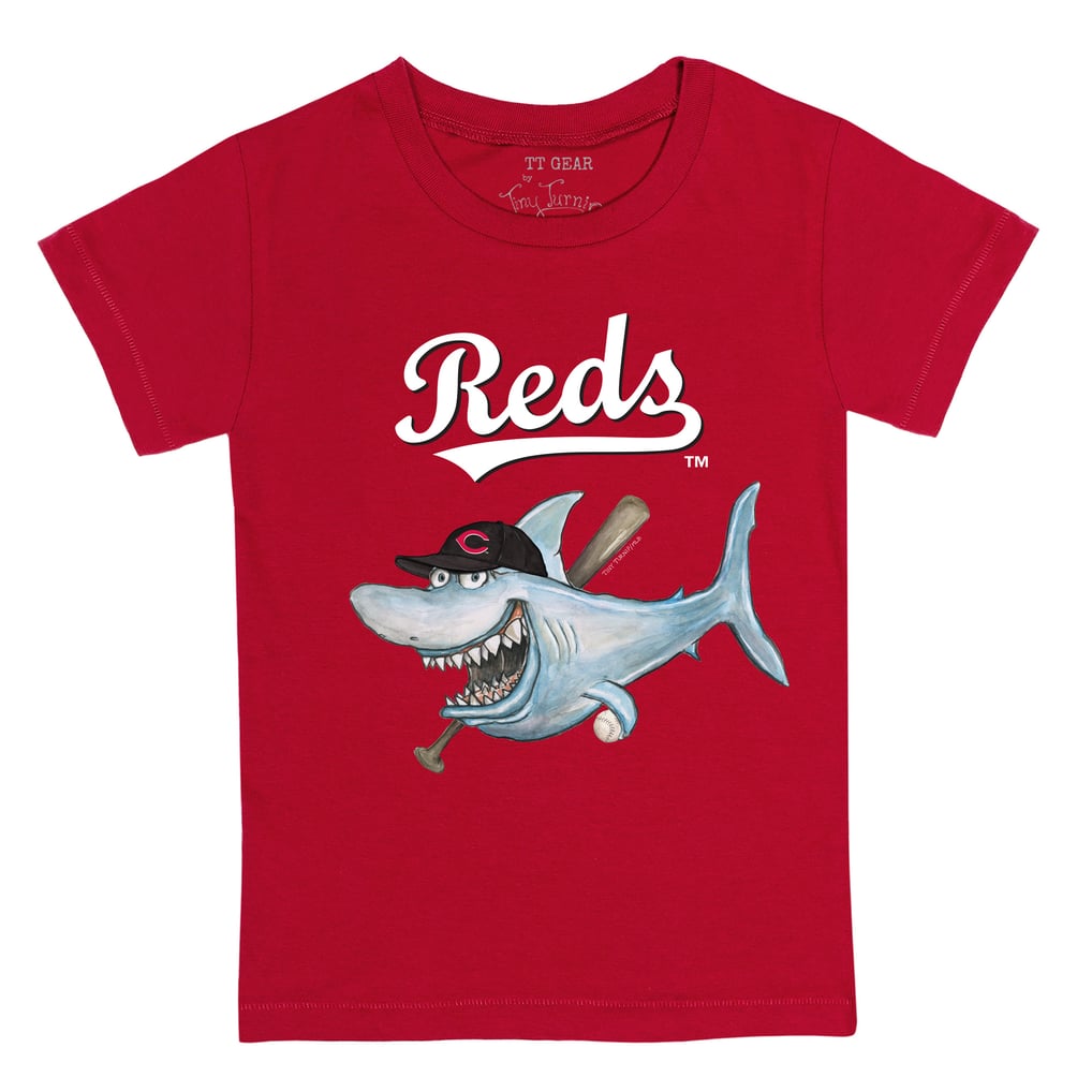 Cincinnati Reds Tiny Turnip Toddler Shark T-Shirt - Red