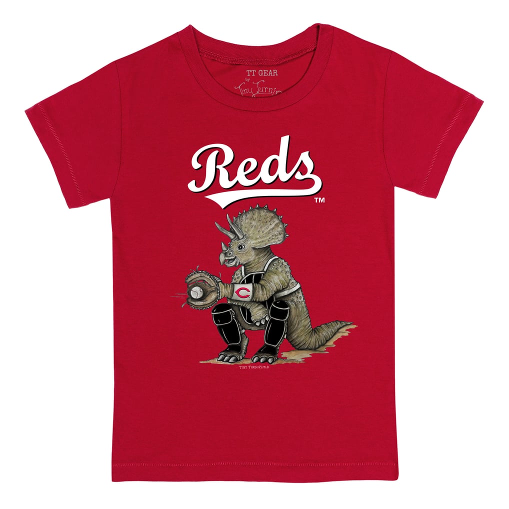 Cincinnati Reds Tiny Turnip Toddler Triceratops T-Shirt - Red